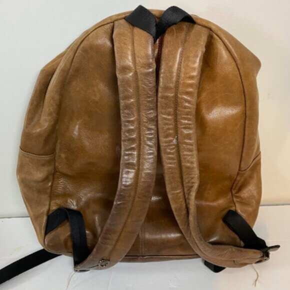 Genuine Coach Men's Patch Brown Black Leather Backpack - Picture 6 of 8